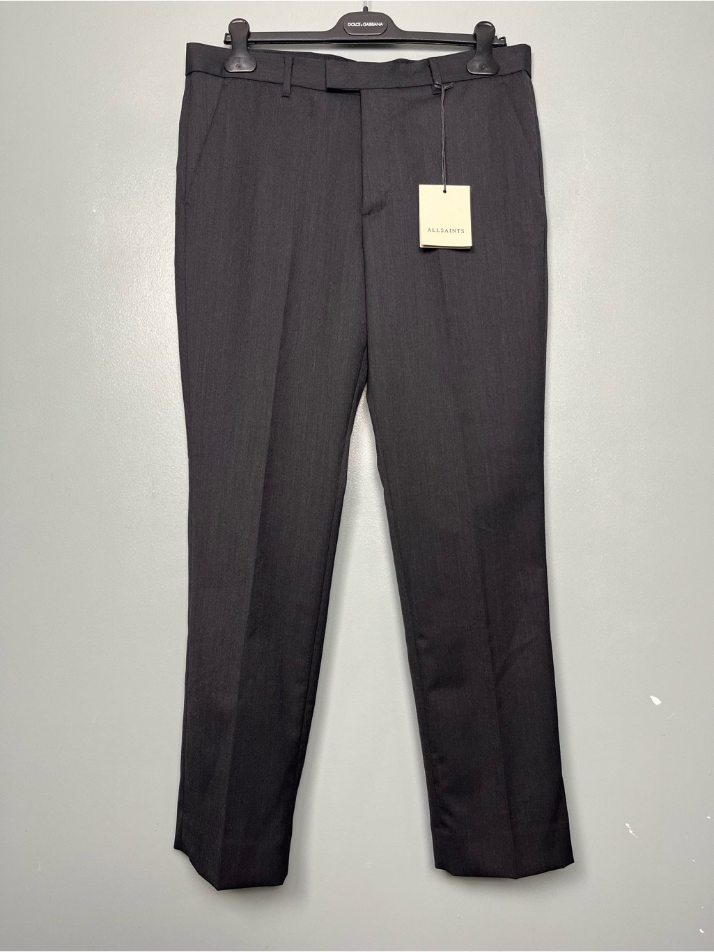 All Saints Blackwater Straight Leg Tailored Trousers Charcoal Gray Men’s Size 32